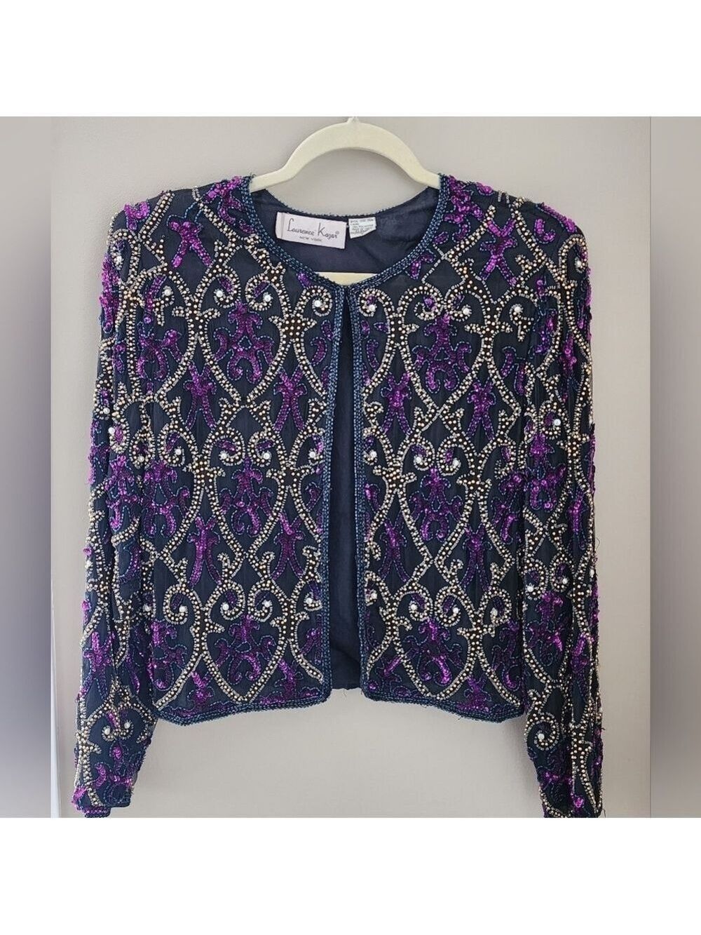 Vintage Lawrence Kazar Embellished Blazer Jacket #1553